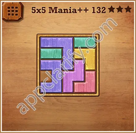 Wood Block Puzzle 5x5 Mania++ (Plus) Level 132 Solution