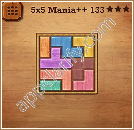 Wood Block Puzzle 5x5 Mania++ (Plus) Level 133 Solution