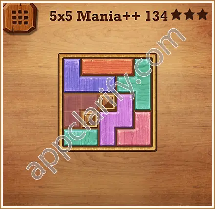 Wood Block Puzzle 5x5 Mania++ (Plus) Level 134 Solution