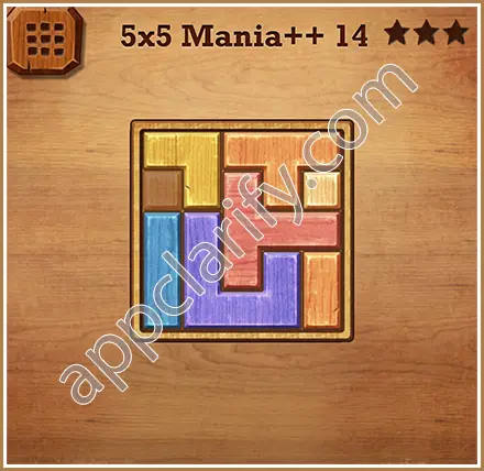 Wood Block Puzzle 5x5 Mania++ (Plus) Level 14 Solution