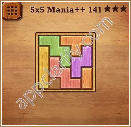 Wood Block Puzzle 5x5 Mania++ (Plus) Level 141 Solution
