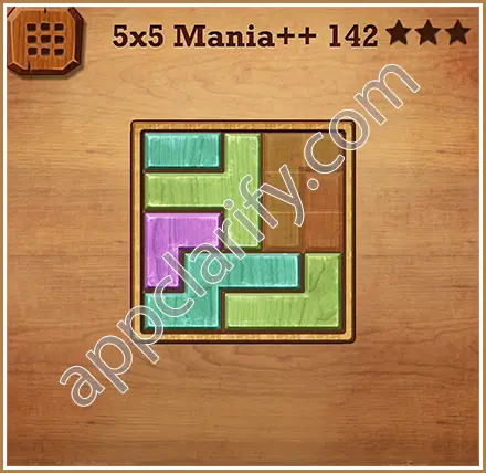 Wood Block Puzzle 5x5 Mania++ (Plus) Level 142 Solution