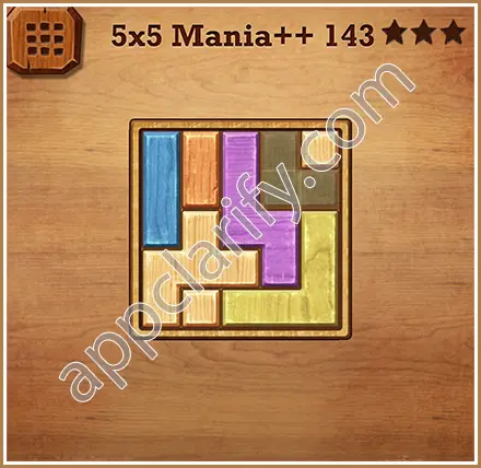 Wood Block Puzzle 5x5 Mania++ (Plus) Level 143 Solution