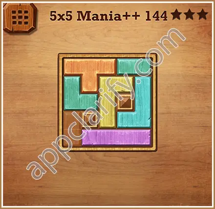 Wood Block Puzzle 5x5 Mania++ (Plus) Level 144 Solution