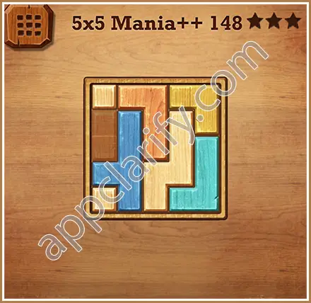 Wood Block Puzzle 5x5 Mania++ (Plus) Level 148 Solution