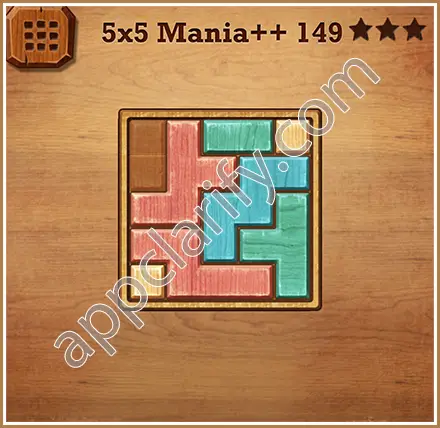 Wood Block Puzzle 5x5 Mania++ (Plus) Level 149 Solution