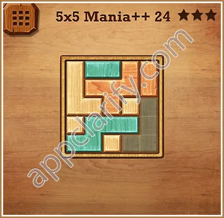 Wood Block Puzzle 5x5 Mania++ (Plus) Level 24 Solution
