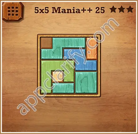 Wood Block Puzzle 5x5 Mania++ (Plus) Level 25 Solution