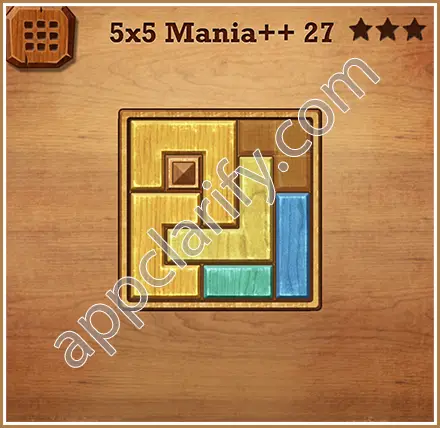 Wood Block Puzzle 5x5 Mania++ (Plus) Level 27 Solution