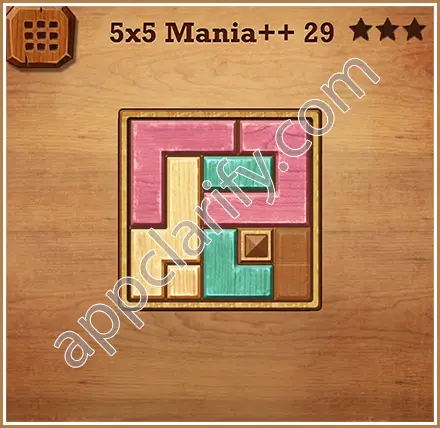 Wood Block Puzzle 5x5 Mania++ (Plus) Level 29 Solution