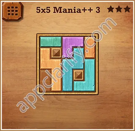 Wood Block Puzzle 5x5 Mania++ (Plus) Level 3 Solution