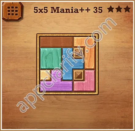 Wood Block Puzzle 5x5 Mania++ (Plus) Level 35 Solution