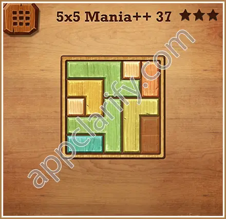 Wood Block Puzzle 5x5 Mania++ (Plus) Level 37 Solution