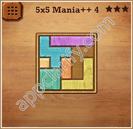 Wood Block Puzzle 5x5 Mania++ (Plus) Level 4 Solution