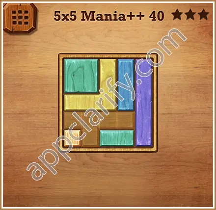 Wood Block Puzzle 5x5 Mania++ (Plus) Level 40 Solution
