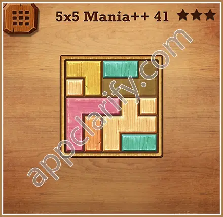 Wood Block Puzzle 5x5 Mania++ (Plus) Level 41 Solution