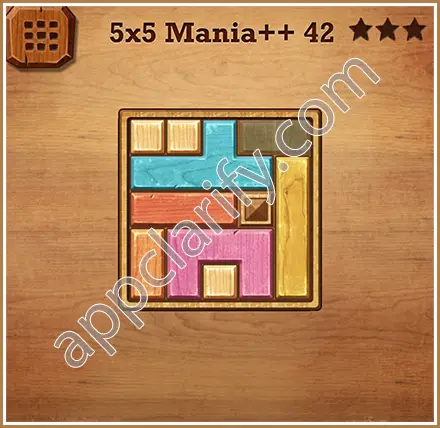 Wood Block Puzzle 5x5 Mania++ (Plus) Level 42 Solution