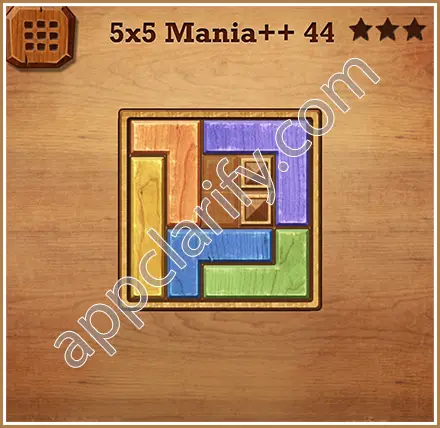 Wood Block Puzzle 5x5 Mania++ (Plus) Level 44 Solution