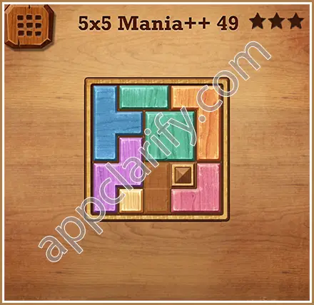 Wood Block Puzzle 5x5 Mania++ (Plus) Level 49 Solution