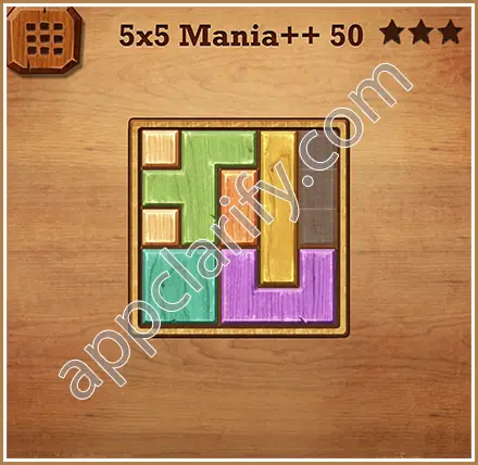 Wood Block Puzzle 5x5 Mania++ (Plus) Level 50 Solution