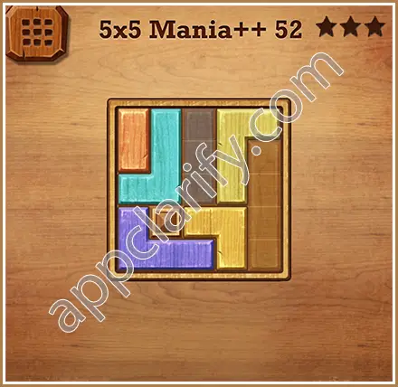 Wood Block Puzzle 5x5 Mania++ (Plus) Level 52 Solution