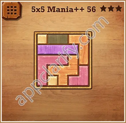 Wood Block Puzzle 5x5 Mania++ (Plus) Level 56 Solution