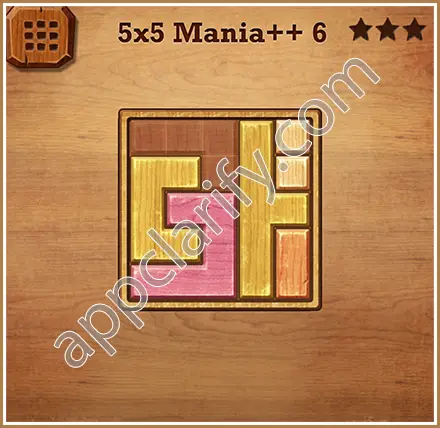 Wood Block Puzzle 5x5 Mania++ (Plus) Level 6 Solution
