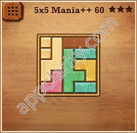 Wood Block Puzzle 5x5 Mania++ (Plus) Level 60 Solution