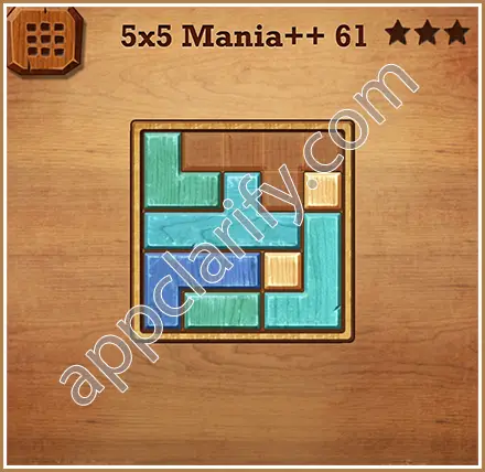 Wood Block Puzzle 5x5 Mania++ (Plus) Level 61 Solution