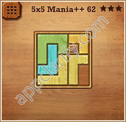 Wood Block Puzzle 5x5 Mania++ (Plus) Level 62 Solution