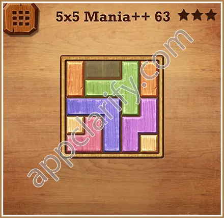 Wood Block Puzzle 5x5 Mania++ (Plus) Level 63 Solution