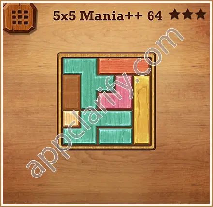 Wood Block Puzzle 5x5 Mania++ (Plus) Level 64 Solution