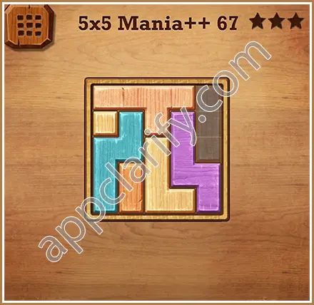 Wood Block Puzzle 5x5 Mania++ (Plus) Level 67 Solution