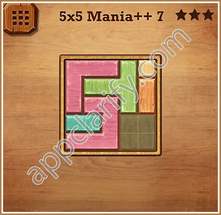 Wood Block Puzzle 5x5 Mania++ (Plus) Level 7 Solution