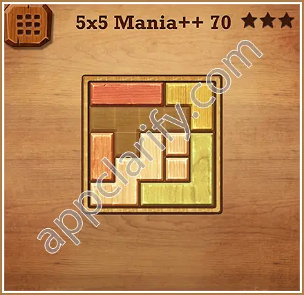 Wood Block Puzzle 5x5 Mania++ (Plus) Level 70 Solution