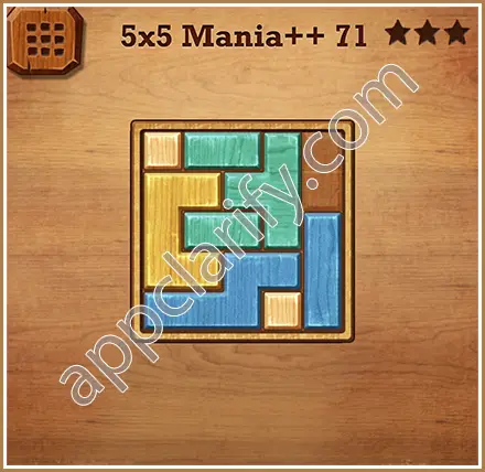 Wood Block Puzzle 5x5 Mania++ (Plus) Level 71 Solution