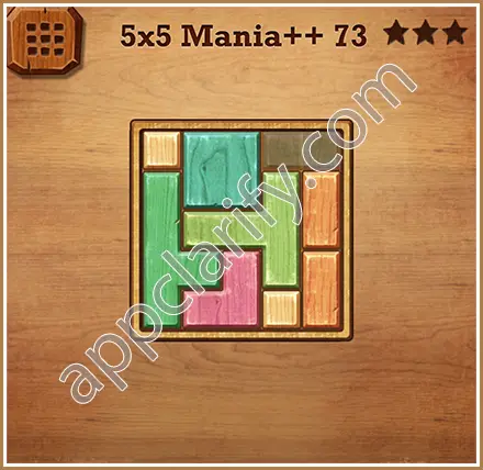Wood Block Puzzle 5x5 Mania++ (Plus) Level 73 Solution