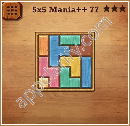 Wood Block Puzzle 5x5 Mania++ (Plus) Level 77 Solution
