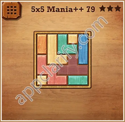 Wood Block Puzzle 5x5 Mania++ (Plus) Level 79 Solution