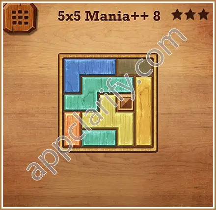 Wood Block Puzzle 5x5 Mania++ (Plus) Level 8 Solution