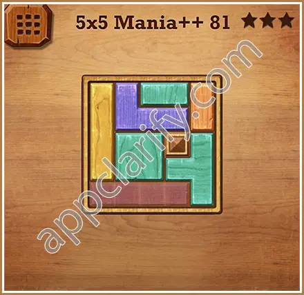 Wood Block Puzzle 5x5 Mania++ (Plus) Level 81 Solution