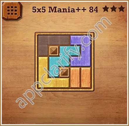 Wood Block Puzzle 5x5 Mania++ (Plus) Level 84 Solution