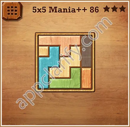 Wood Block Puzzle 5x5 Mania++ (Plus) Level 86 Solution