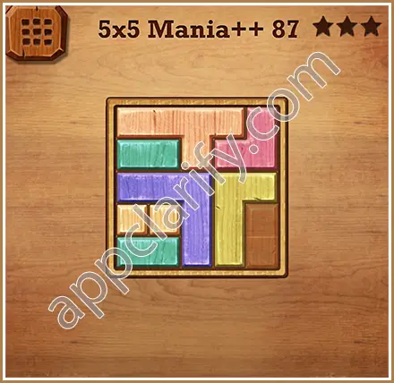 Wood Block Puzzle 5x5 Mania++ (Plus) Level 87 Solution