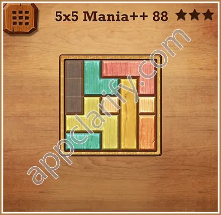 Wood Block Puzzle 5x5 Mania++ (Plus) Level 88 Solution