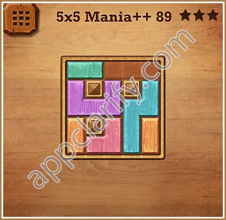 Wood Block Puzzle 5x5 Mania++ (Plus) Level 89 Solution