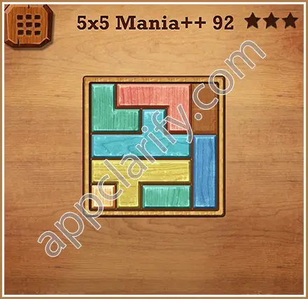 Wood Block Puzzle 5x5 Mania++ (Plus) Level 92 Solution