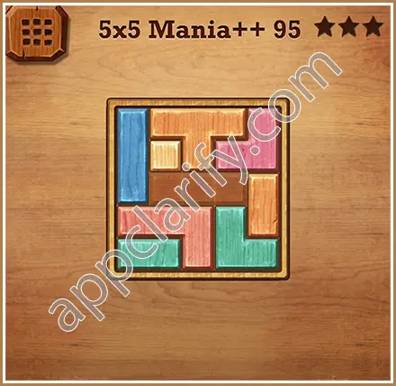 Wood Block Puzzle 5x5 Mania++ (Plus) Level 95 Solution