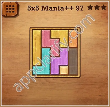 Wood Block Puzzle 5x5 Mania++ (Plus) Level 97 Solution