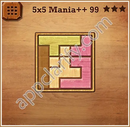 Wood Block Puzzle 5x5 Mania++ (Plus) Level 99 Solution